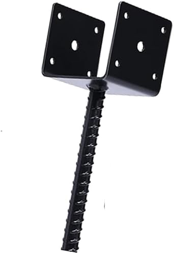 MTB 1 soporte para poste de valla en forma de U de 4 x 3.5 pulgadas, con recubrimiento de polvo negro, poste de anclaje de poste de hormigón de