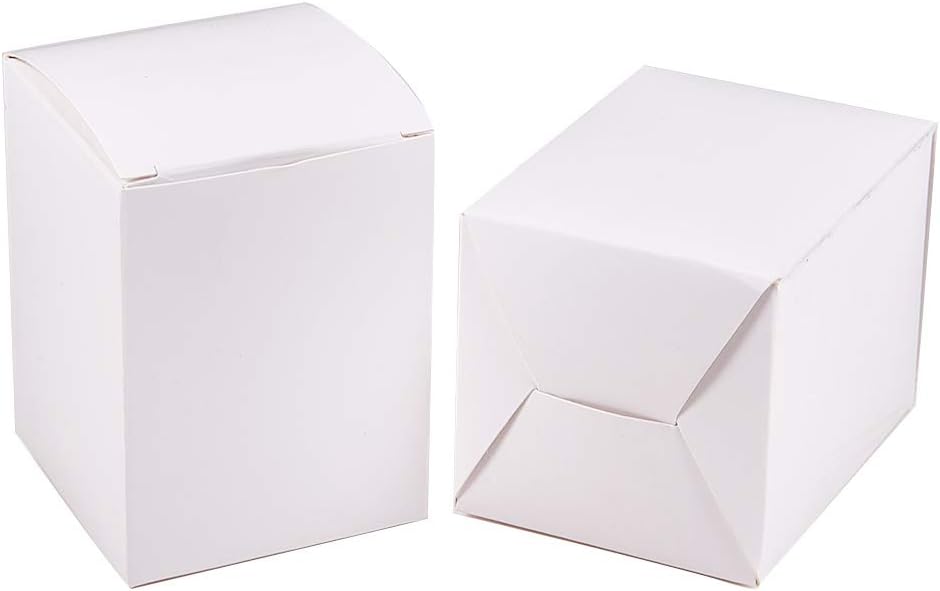 BENECREAT 60PCS Gift Boxes White Paper Boxes Party Favor Boxes with