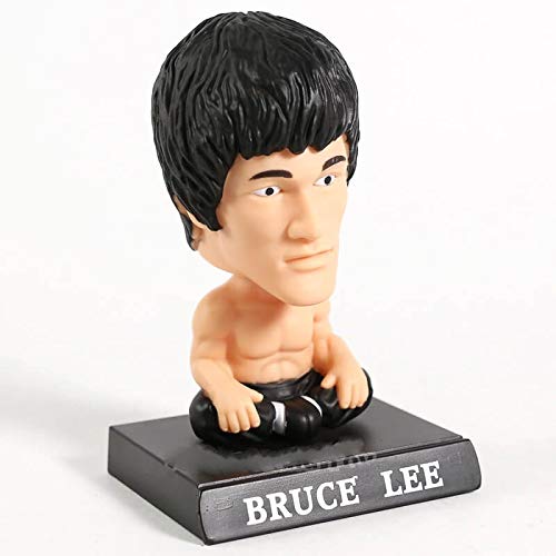 Image of Awestuffs Phone Holder Bobblehead Action Figure for Car Dashboard, Office Desk & Study Table (Pack of 1) (Bruce Lee), Polyvinyl Chloride