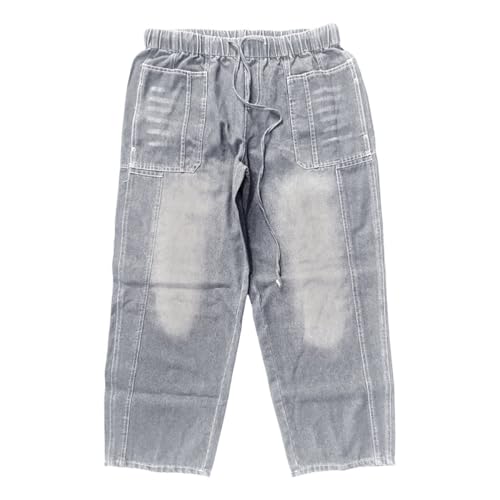 Denim décontracté taille basse jambe droite ample jean 5 poches quotidien - 4