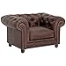 Produktbild Max Winzer® Sessel Orleans, braun, leicht pigmentiertes Nappaleder (Antikleder), Chesterfield, 135 x 100 x 77 cm