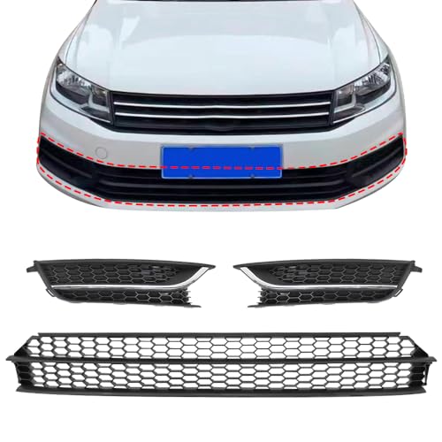 Front Bumper Lower Grille & Front Grill Fog Lamp Bezel Compatible with Volkswagen Passat 2012-2015 Replaces 561853665E 561853666E 561853677 by COOL STAR - Image 9