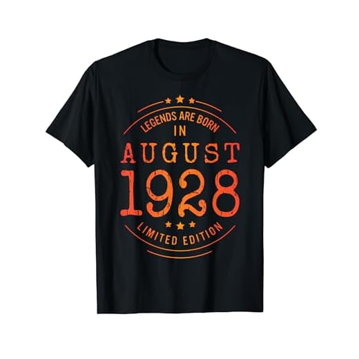 Cumpleaños Agosto 1928 Edición Limitada Regalo Usado Vintage Camiseta