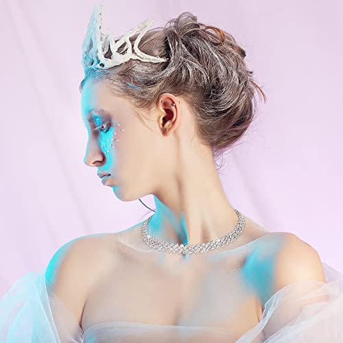 DIVINA VITAE Strass Choker Kristall Diamond Row Halskette - Glänzende Schmuck für Damen, Silber Einfache Party Kette für Mädchen, Frauen und Mutter