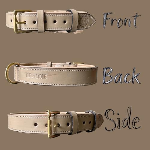 Image of High Graded Premium Leather Dog Collar- Dog Collar for Large Dogs, Dog Collar for Med, Dog Collar Belt (Grey, Size Neck - X Large (22.5-26.5 Inch))