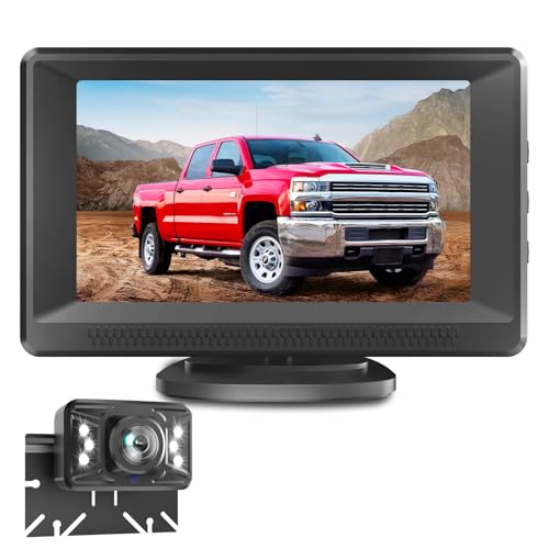 AHD 1080P Reversing Camera: Easy Install Plug-play No-Delay Super Night Vision with 6 LED Rear View Camera, IP69K Waterproof Reverse Cameras Kit for Car Vans Truck Pickup SUV