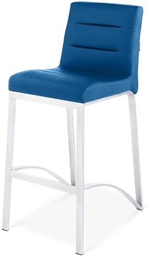 Miniatura 22 de Zuri Furniture Lynx Taburete de bar contemporáneo con base de metal, color gris Gris,Negro -,Marrón,Azul oscuro,Verde