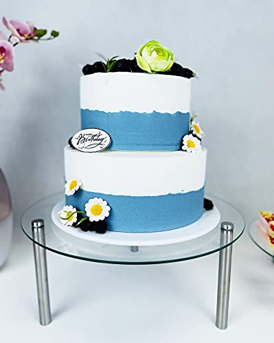 Festlove 3 Pcs Round Tempered Glass Cake Stands Set 8 10 13 Inch Cupcake Display Stand Plate For Dessert Table Serving Platter thumb #5