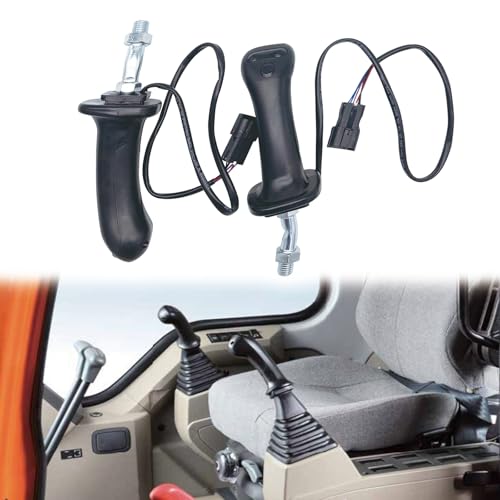 Image of YELUBAARKE Excavator Joystic Handles,2Pcs 3 Button Excavator Joystick Levers 6Pin Aluminum Alloy for Doosan Daewoo DH DX 150 215 220 225 300 370-9C