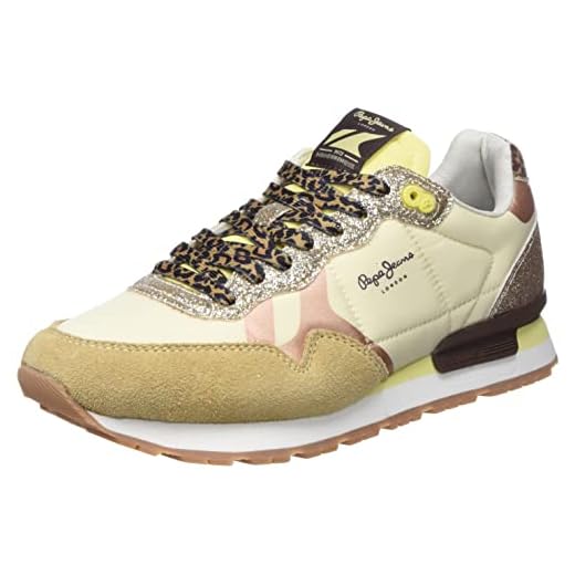 Pepe Jeans Britt Print Wild W, Zapatillas Mujer, 824Dark Ecru, 36 EU