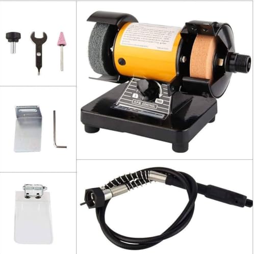 Smerigliatrice Da Banco Con Pietra, Spazzola E Mini Trapano, 150 Watt - 4
