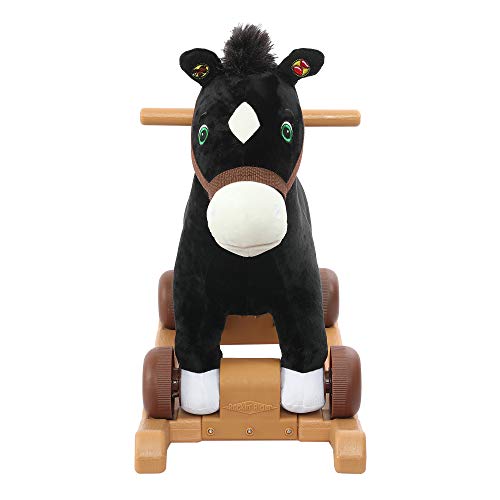 Rockin' Rider Cocoa 2-In-1 Pony Plush Ride-On, Black #TOP4