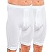 Produktbild HERMKO 3980 2er Pack Herren Longpant mit Eingriff, hoher Leib aus 100% Bio-Baumwolle, Größe:D 6 = EU L, Farbe:weiß