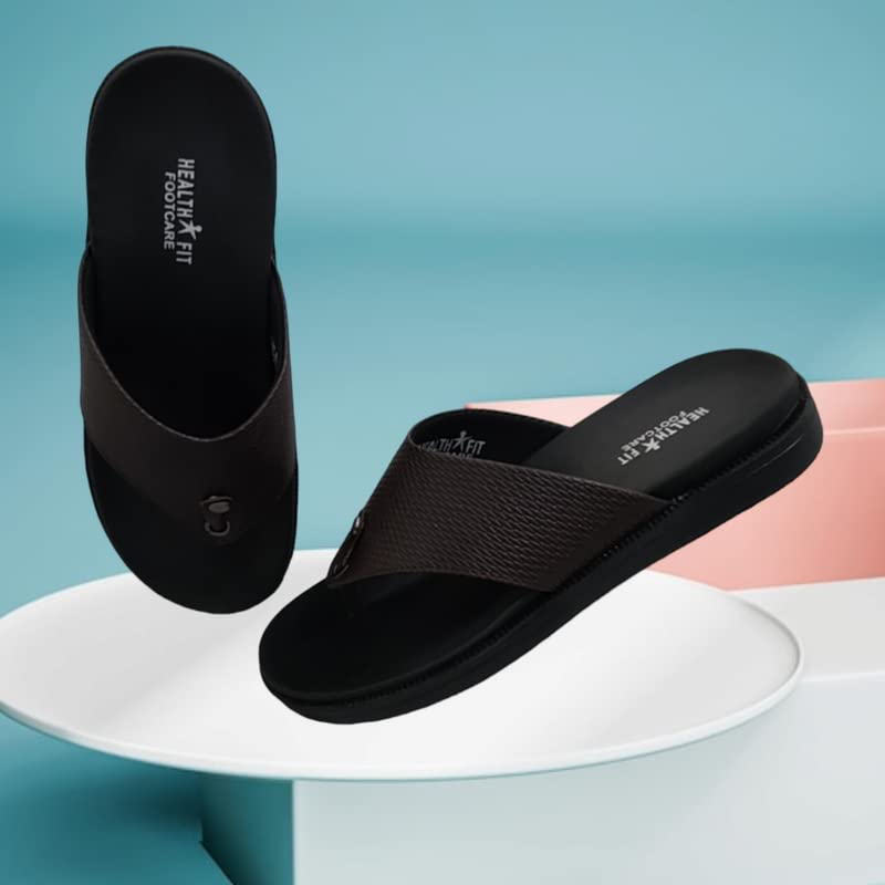 Image of HEALTH FIT Super Soft Ortho Care Bounce Back Anti-Skid Water Resistant Slippers /Doctor Chappal & Footwear-Men 116