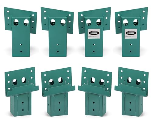MOFEEZ Deer Stand Brackets 4x4, Heavy Duty Elevator Bracket with Powder Coated for Deer Blind, Outdoor Hunting Platform, Blind Box, Treehouse, Shooting Shack, Over 2000 lb Capacity, Green, Pack 8