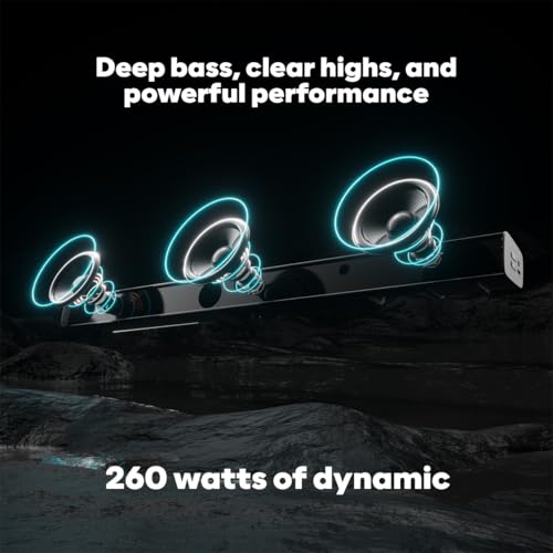 Image of Govo Gosurround 945 Pro Home Theatre Soundbar, 260W, 5.1 Channel, with Subwoofer and Satellite Speakers, Bluetooth 5.3, HDMI ARC, AUX, USB (Platinum Black)