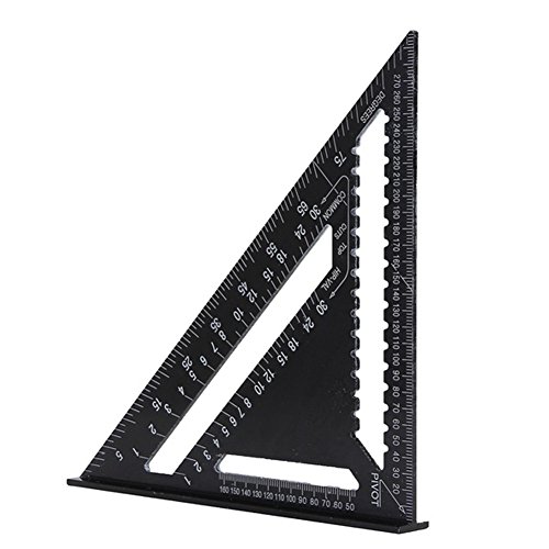 12 Inch Aluminum Alloy Triangle Ruler, High Precisions Square Protractor Roofing Square Scale Speed Carpenter Framing for Engineer Carpenter