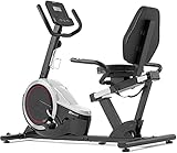 Hop-Sport Liegeergometer HS-060L - Liegeheimtrainer mit Handpulssensoren, 15 kg Schwungmasse, 8 Widerstandsstufen - Sitzergometer für Senioren max. Benutzergewicht 130 kg Silber