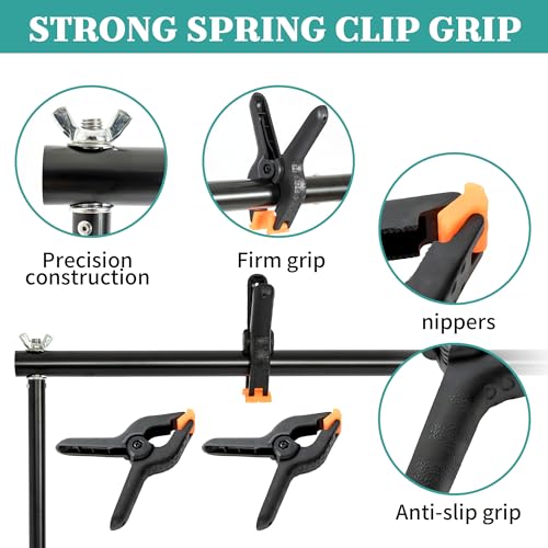 Backdrop Stand Kit with 2 Sandbags & 6 Clamps 2M×3M/6.5ft×10ft Adjustable Photo Background Support System with Carrying Bag for Video Studio Wedding Photoshoot Holder by AKOZLIN - Image 3