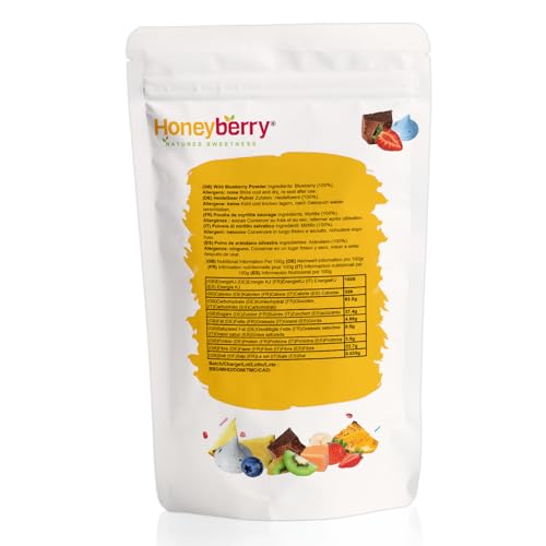 Gefriergetrocknetes Wild Heidelbeerpulver 100g - Gefriergetrocknete Früchte Pulver - Heidelbeerpulver Gefriergetrocknet zum Backen, für Smoothies & Müsli - Natürliches Heidelbeeren Pulver ohne Zusätze