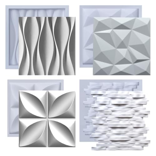 Kit Formas de Gesso 3D e Cimento ABS Moldes pra Revestimento de Parede FDG Painel Decorativo