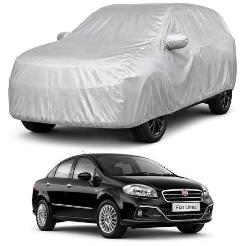 Image of Autofact Car Body Cover Compatible with Linea | Custom Fit Car Cover | 100% Water-Resistant| Triple-Stitched Lightweight Fabric | Dustproof | Indoor & Outdoor Use | Elastic Bottom