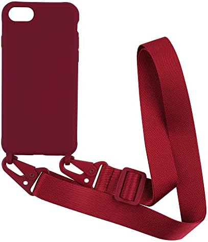 PuYu Zhe Case Compatible with iPhone 13 Pro Max Crossbody Case Silicone Soft Matte,Cover TPU Shell Adjustable Neck Cord Strap Stylish Shockproof Case,Lanyard Case-Black