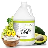 Swedish Massage Lotion by TheraPro - 1 Gallon - Unscented, Water Dispersible - Swedish Deep Tissue Massage Lotion for Massage Therapy - Smooth Glide No Sticky Residue - Professional Massage Lotion