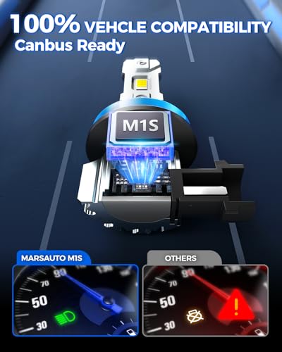Image of Marsauto ๐๐๐ Bulbs Light, 800% Super Bright, 3 MIN Plug and Play M1S ๐๐๐ Bulbs, Powersports Fog Lights Non-Polarity, Pack of 2