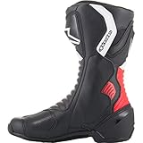 Material: microfibra Alpinestars Smx-6 V2 - Botas de motociclista, talla 43, color negro y rojo