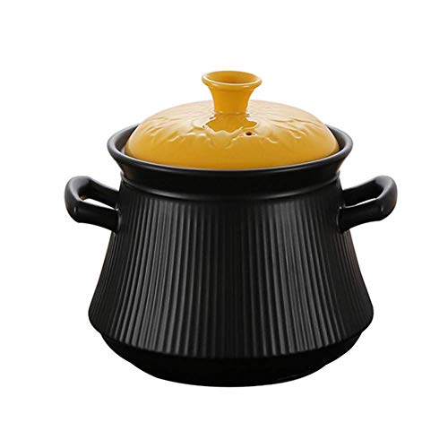 Olla de cerámica Tipo cocotte, Olla Holandesa de cerámica con Doble asa y Tapa, Olla para Sopa doméstica, Apta para vitrocerámica eléctrica, Armario de desinfección, 2-4 L (2-3 L)