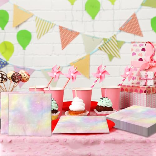 Grehumor 07 Happy Birthday Napkins 40Pcs Pastel Rainbow Napkins Pastel Birthday Disposable Paper Napkins Cocktail Party Supplies thumb #6