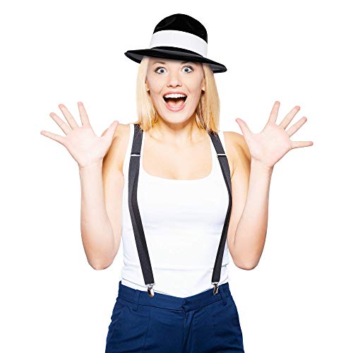 Windy City Novelties New Years Ever 2026 Plastic Gangster Fedoras - 12 Pack - Black With White Band