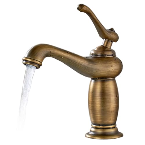 Mitigeur de salle de bain en laiton massif et bronze véritable de style rétro chic