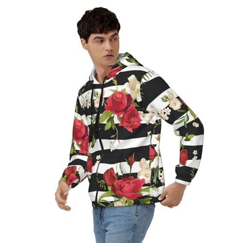 Sweat à rayures noires et blanches avec fermeture éclair intégrale - 5