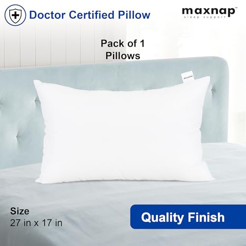 Image of Fresh Comfort Pillow | Sleeping Pillow | Bed Pillow | (17x27) inches | (43x69) cm | Made of Hollow Polyester Fiber | Swiss Cotton Fabric | Pillow Set of 1