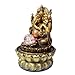 Golden Ganesha Lotus Fountain – 12-inch Indoor/Outdoor Water Feature with LED Crystal Ball, Plastic & Resin Décor (B)(D)