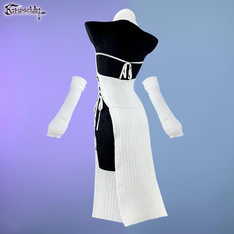 KORURACLUB Love Cheongsam costume White/Black premium sweater cosplay lingerie Love Cheongsam succubus lingerie: White L/2XL