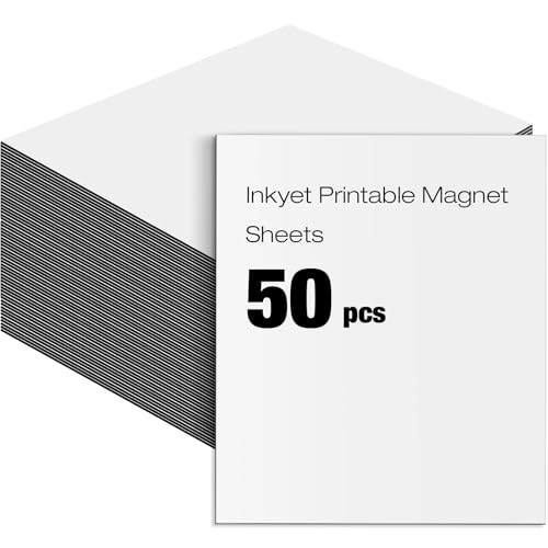 Xuhal 50 Pcs 8. 5" x 11" Matte Printable Magnetic Sheets DIY Non Adhesive Magnetic Printer Paper 11 Mil Thick Waterproof Quick Drying for Inkjet Photo Picture by Xuhal - Used condition - US$37.93