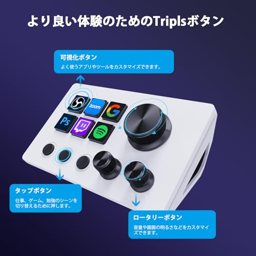 undefined TreasLin ストリームドック ストリームコントローラーデッキ - 12 つのカスタマイズ可能なマクロキーで、OBS、Twitch、YouTube におけるアクションをトリガー - コンテンツクリエイター、ストリーミング、ゲーム向け - PC と Mac に対応 - N3 ホワイト の商品画像 2