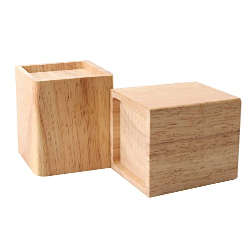 Taicheut 6 Pack Wood Bed Risers, 4 Inch Natural Square Dark Wood Furniture Lifters, Heavy Duty Wood Extenders For Beds, Tables, Sofas, Dressers, Bookcases, Create Storage Space #TOP3