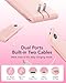 VRURC Portable Charger Power Bank with Wall Plug, 10000mAh Portable Charger with Built in Cables, PD 20W Fast Charging Portable Charger with Cords External Charger Travel Accessories-Pink(1 Pack)