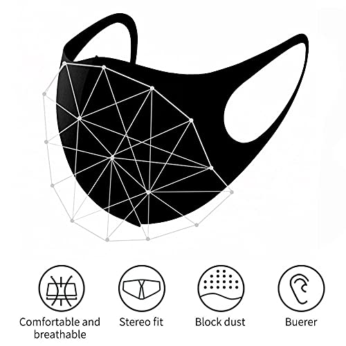 20 Pack Anti-Dust Mouth Face Mask Protect Cover Bandana Balaclavas, Unisex Reusable Fashion Washable Cover (Black) #TOP1