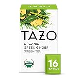TAZO Organic Green Tea, Green Ginger, Caffeinated Tea, 16 Total Bags