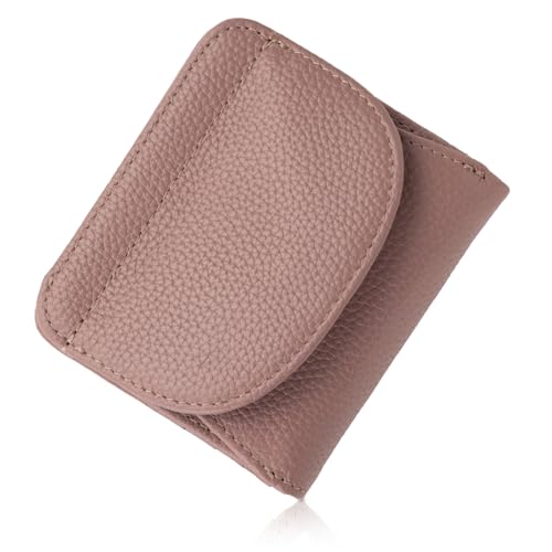 [PURCHIC] 二つ折り財布 ミニ財布 レディース 本革 薄型 コンパクト 軽量 財布 小銭入れ スキミング防止 (ピンク)