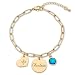 CHIC IN GOLD Sweet 16 Birthstone Name Bracelet - Custom Jewelry Gift for Teen Girls 13-18, Birthday Present for Daughter Granddaughter, 13th 14th 15th 16th 18th Graduation