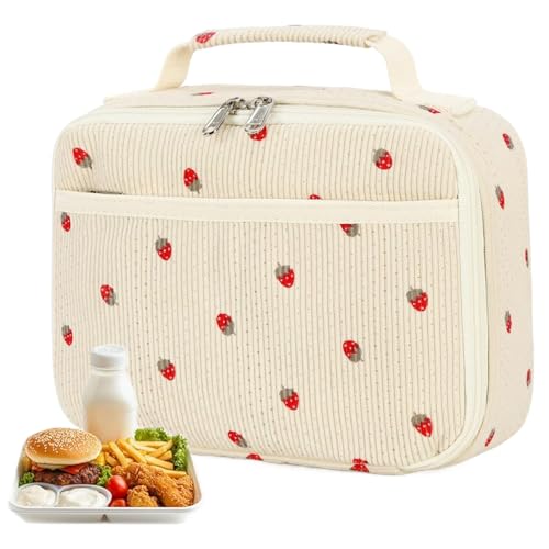 Bolsa de Almuerzo para Mujeres | Bolsa Térmica para Alimentos - Contenedores de Pana Térmicos Reutilizables Impermeables Portátiles para Picnic Trabajo Playa Viaje Escuela Hombres Niños Niñas
