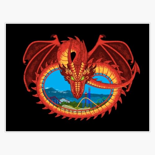 Soaring Over Mountains Tatsu Roller Coaster at Six Flags Window Water Bottle Bumper Sticker Decal 5"