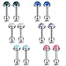 Xpircn 16G Tragus Helix Piercing Opal 3mm Cartilage Stud Earrings for Women (6 Pairs)