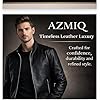 AZMIQ Men's Classic Black Leather Jacket - Genuine Lambskin Slim Fit Café Racer - Premium Moto Outerwear (Black) (Black, L) #3